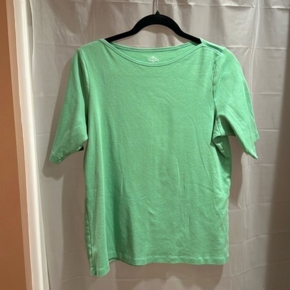 ST John’s Bay classic boatneck tee elbow length sleeves Mint Green Size XL
